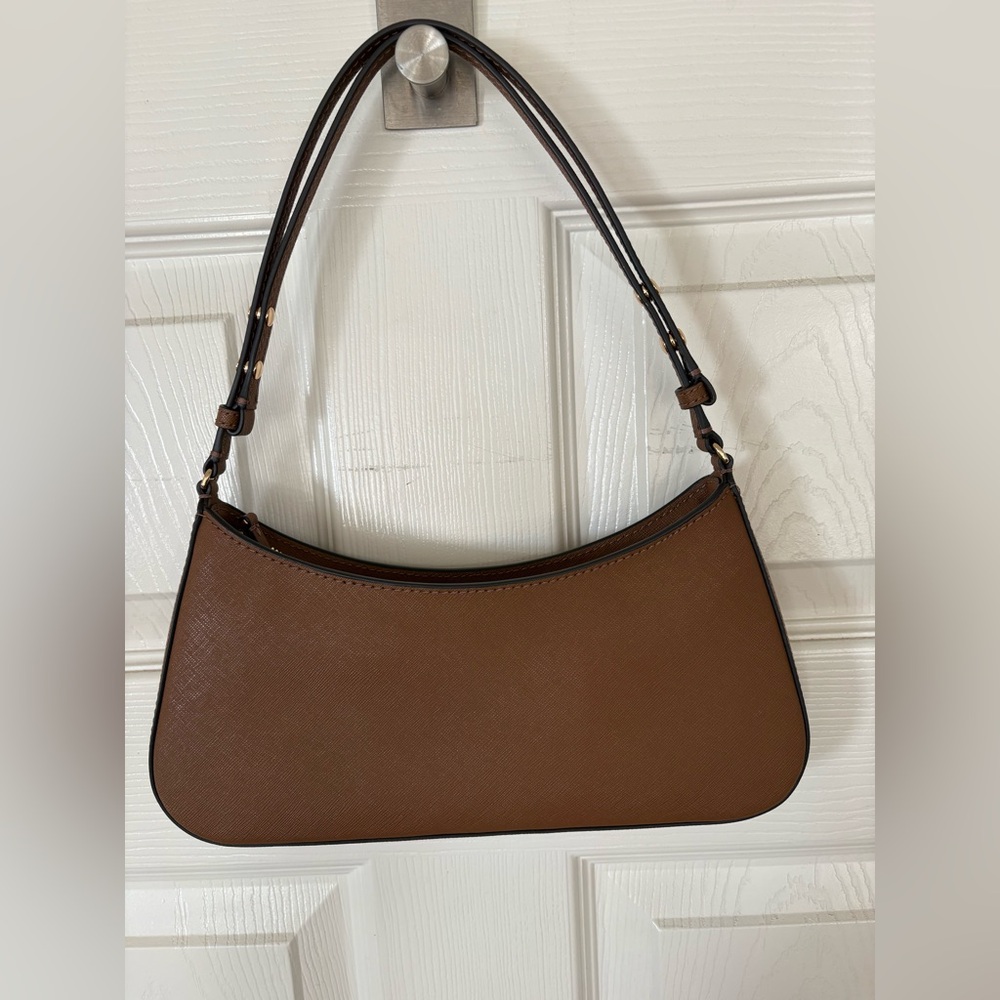 Tory Burch Emerson Shoulder Bag Saffiano Leather in Moose NWOT - Picture 2 of 8